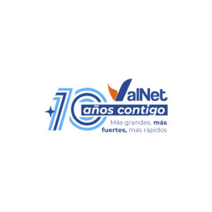 Logo ValNet 10 años sobre fondo blanco